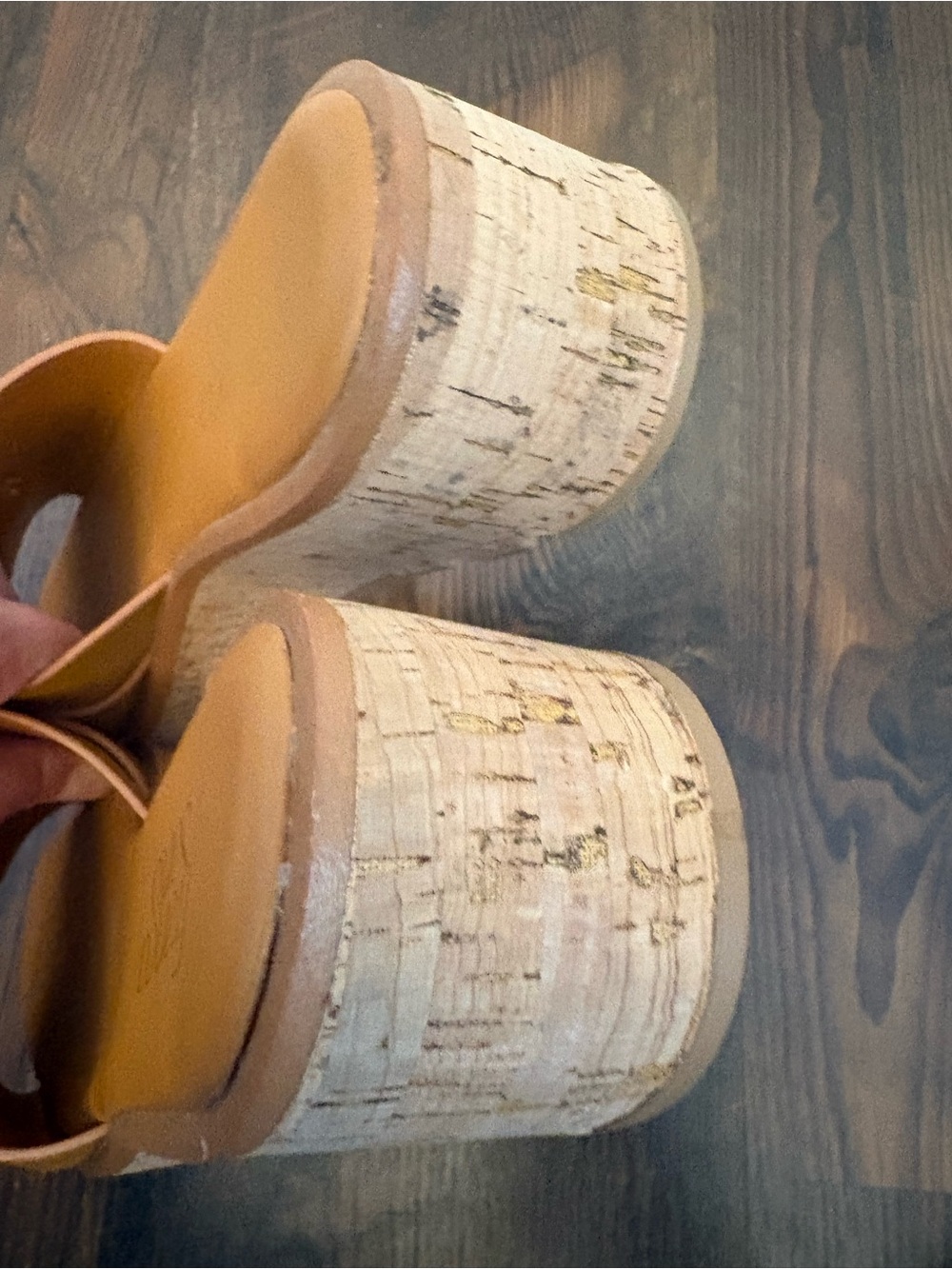 Franco Sarto Cognac Slide Sandals with Gold Oval Accent - Picture 8 of 8